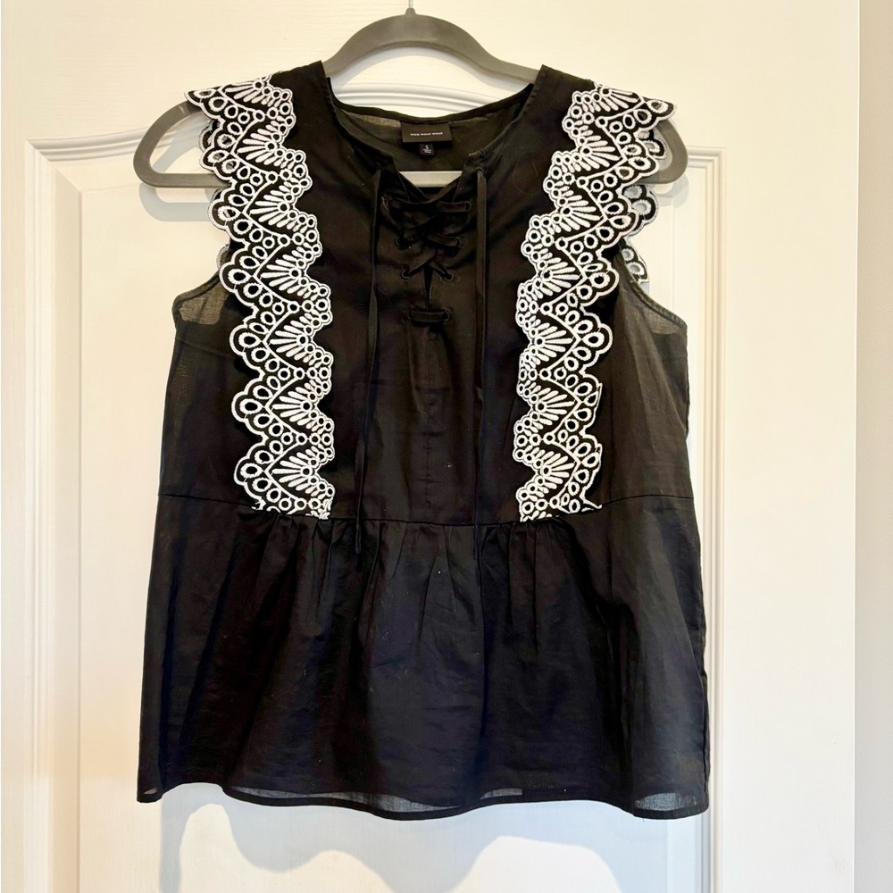Who What Wear cotton eyelet blouse